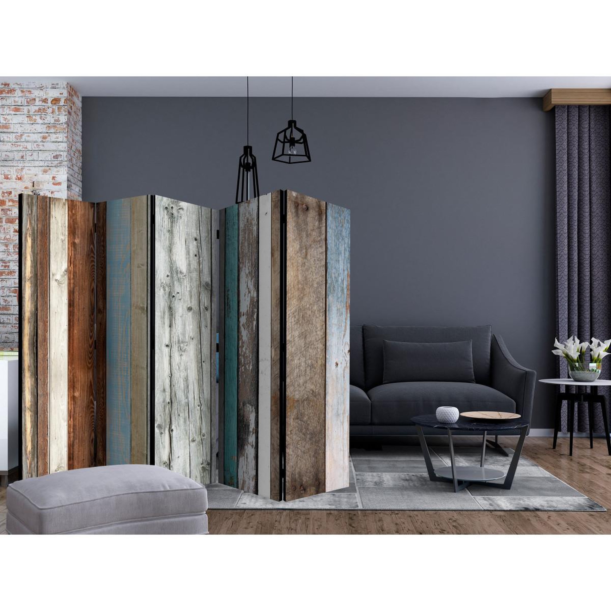 Voir la diapositive 2 : Paris Prix Paravent 5 volets  colors arranged  172x225cm