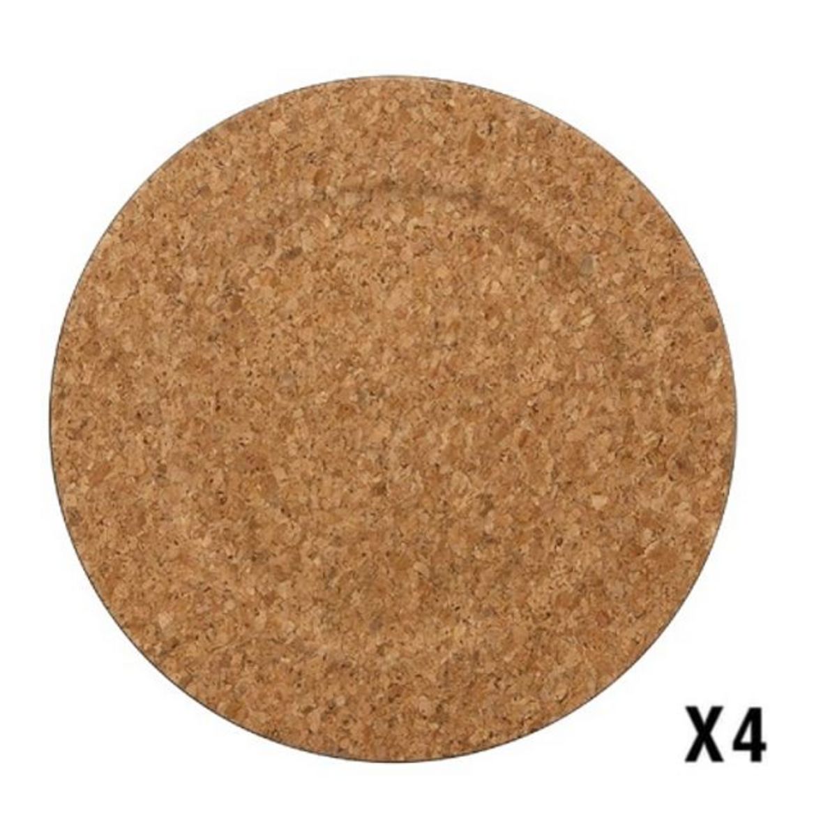 Lot de 4 assiettes de présentation effet liège