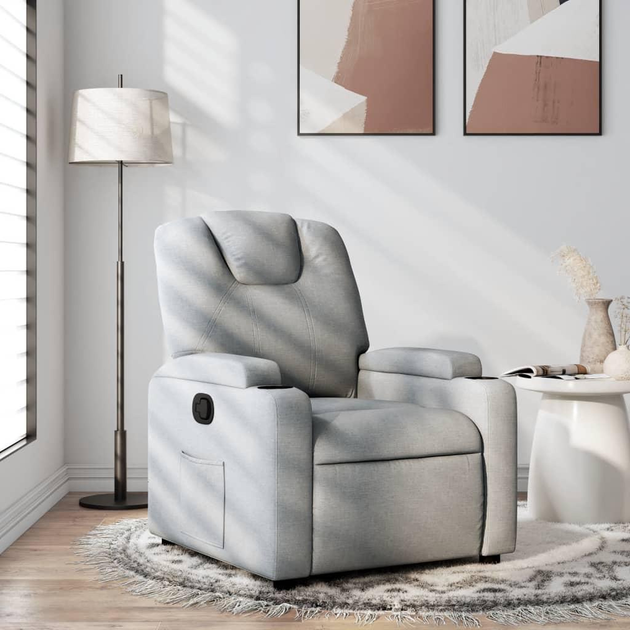 VIDAXL Fauteuil inclinable Gris clair Tissu