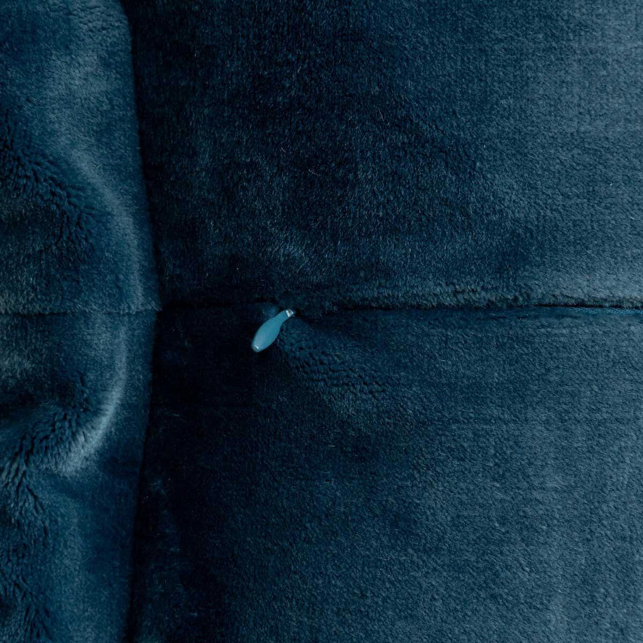 Voir la diapositive 3 : ATMOSPHERA Coussin déco flanelle  cuddly  38x58cm bleu égéen
