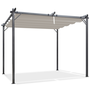 Voir la diapositive 4 : ID MARKET Pergola édition spéciale toit rétractable 3x4 M et 4 stores taupe