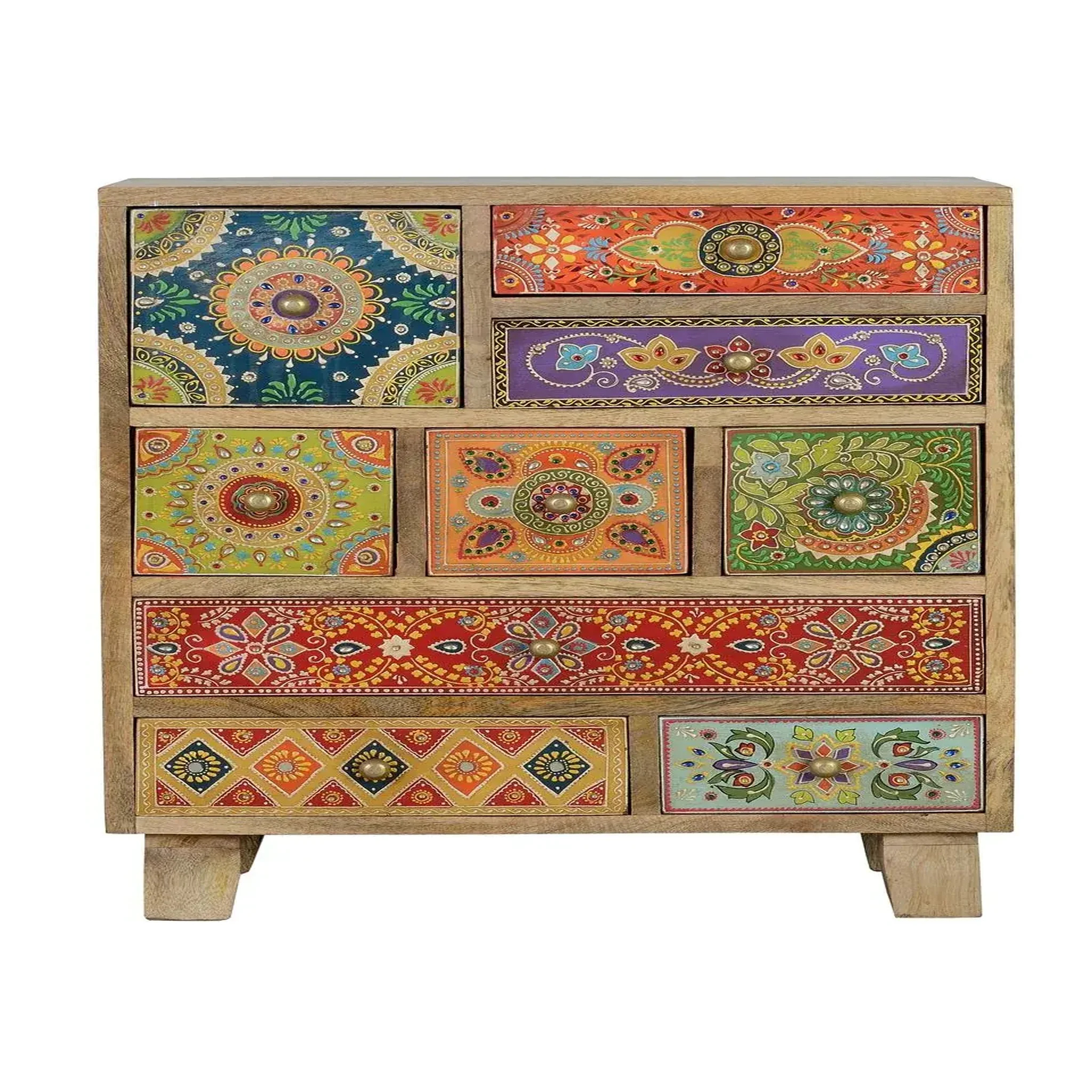 GINER Y COLOMER SL Meuble d'appoint en bois de manguier 52 cm style ethnique bojho