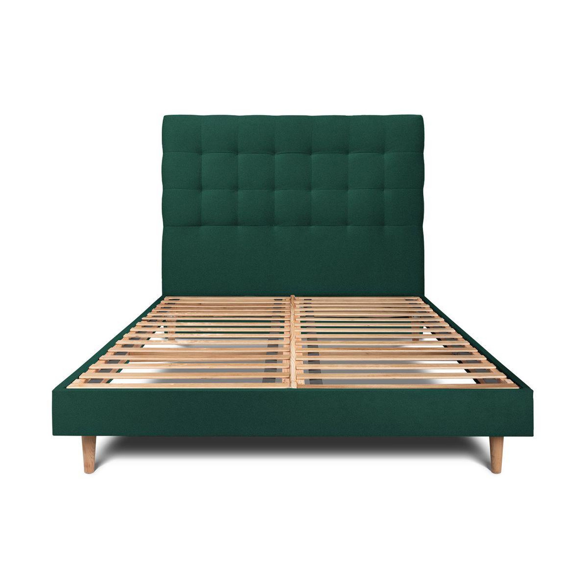 Voir la diapositive 1 : Sommeil de Plomb Lit avec tête de lit capitonnée velours et sommier kit - Hauteur totale : 29cm