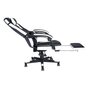  Chaise de jeu ergonomique noire et blanche, réglable en hauteur, pivotante, avec dossier, 64*69*116-126cm
