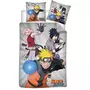 NARUTO Manga Déco - Parure de Lit Enfant Naruto, Sasuke et Sakura - Housse de Couette 140x200 Taie 63x63 cm