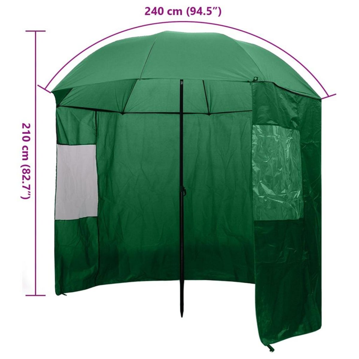 VIDAXL Parapluie de peche Vert 240x210 cm