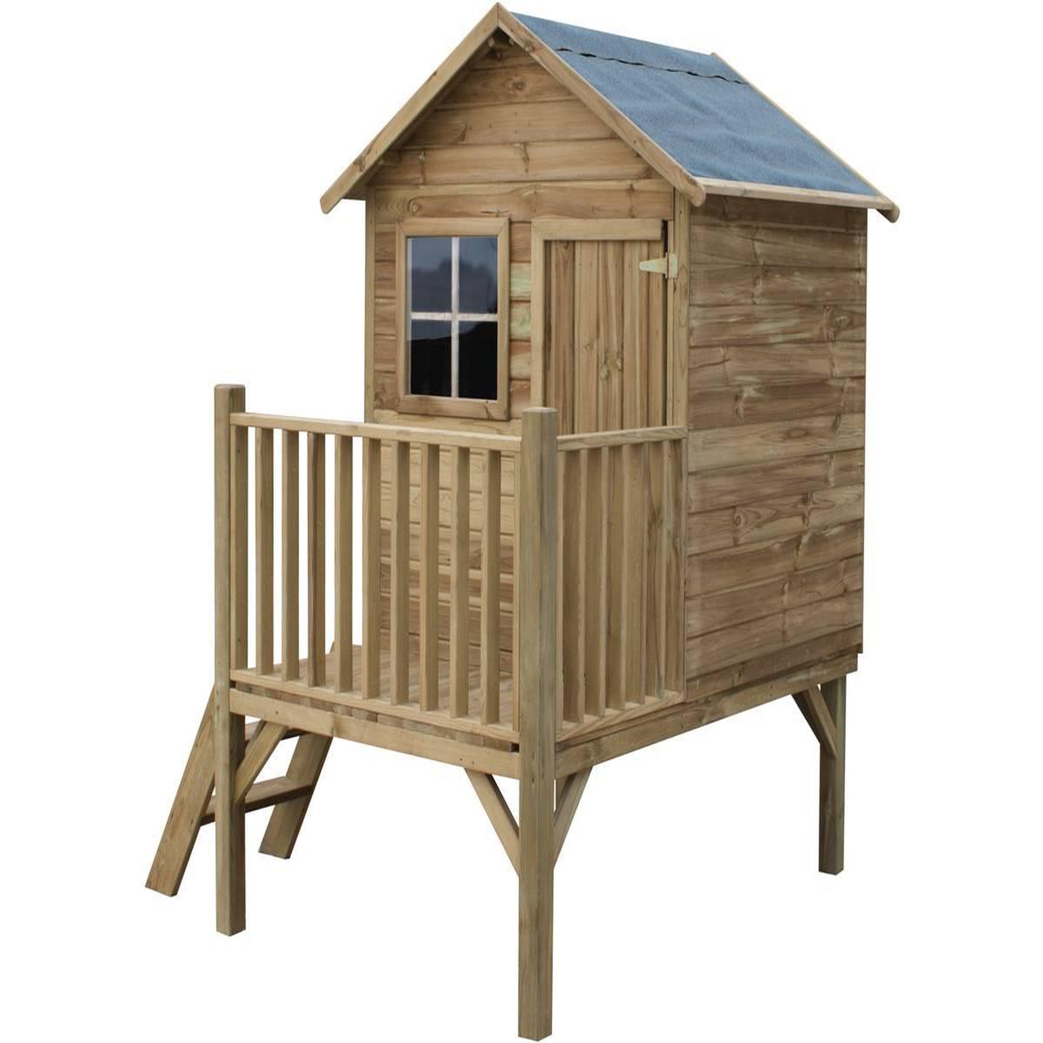 Voir la diapositive 3 : Habitat et Jardin Maisonnette en bois avec toboggan  Tomek