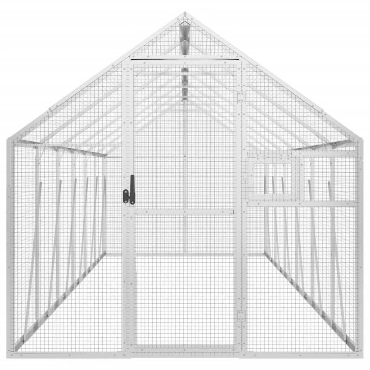 VIDAXL Voliere argente 1,79x6x1,85 m aluminium