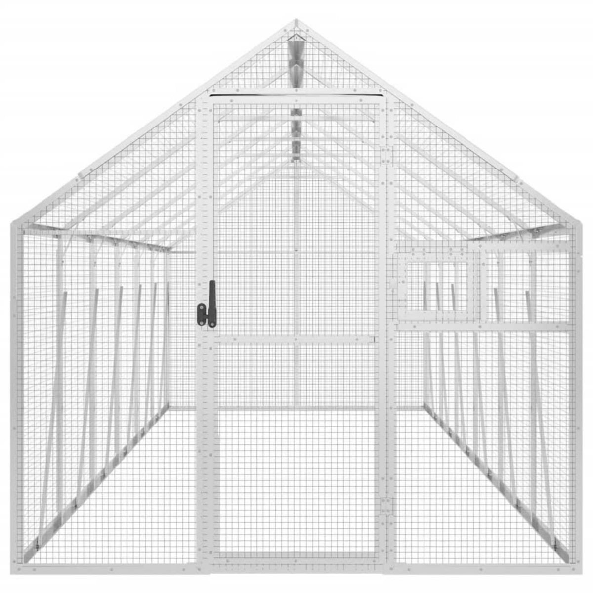 VIDAXL Voliere argente 1,79x6x1,85 m aluminium