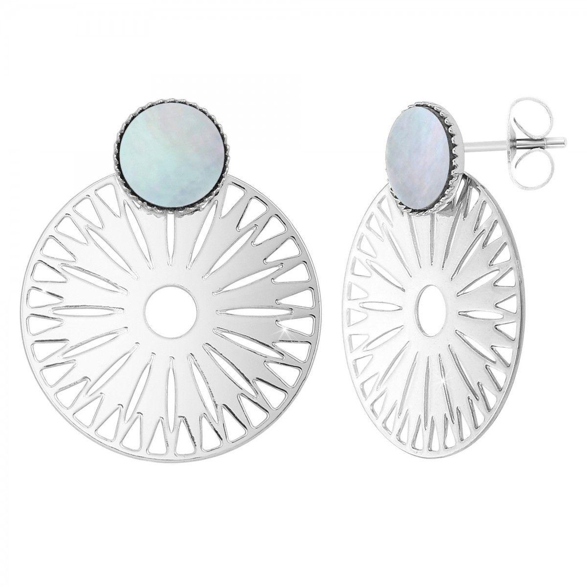 SC BOHEME Boucles d'oreilles SC Bohème ornées de nacre grise