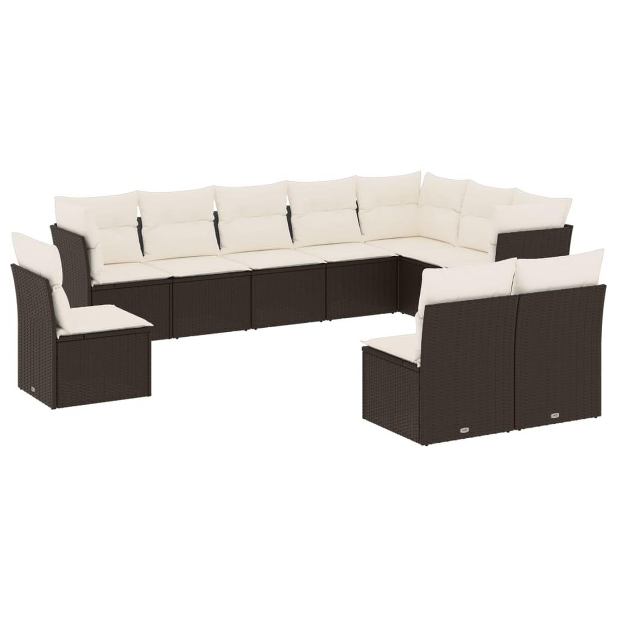 Voir la diapositive 2 : VIDAXL Salon de jardin 10 pcs avec coussins noir resine tressee
