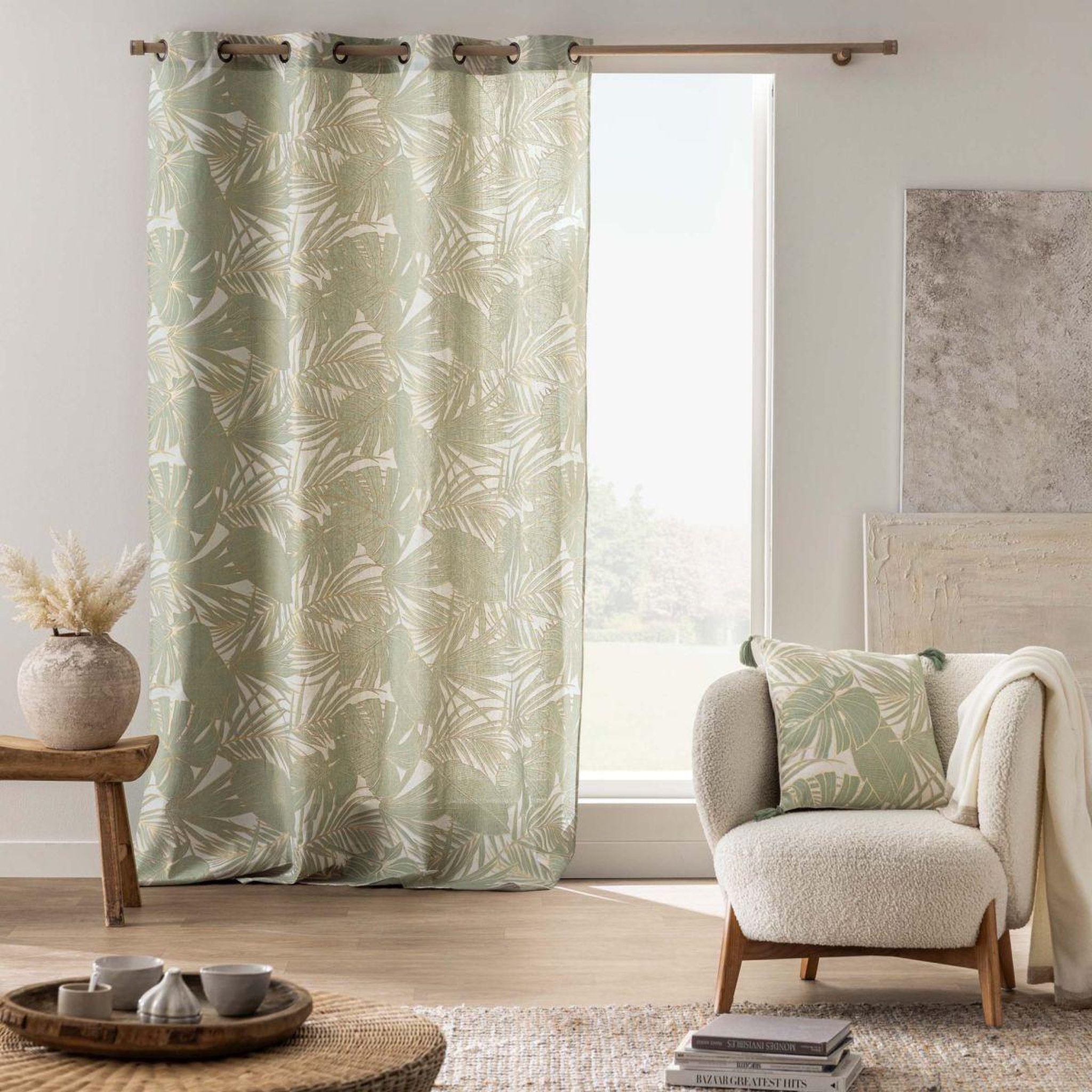 Voir la diapositive 4 : Douceur d'Intérieur Coussin déco à pompons  alanis  45x45cm vert