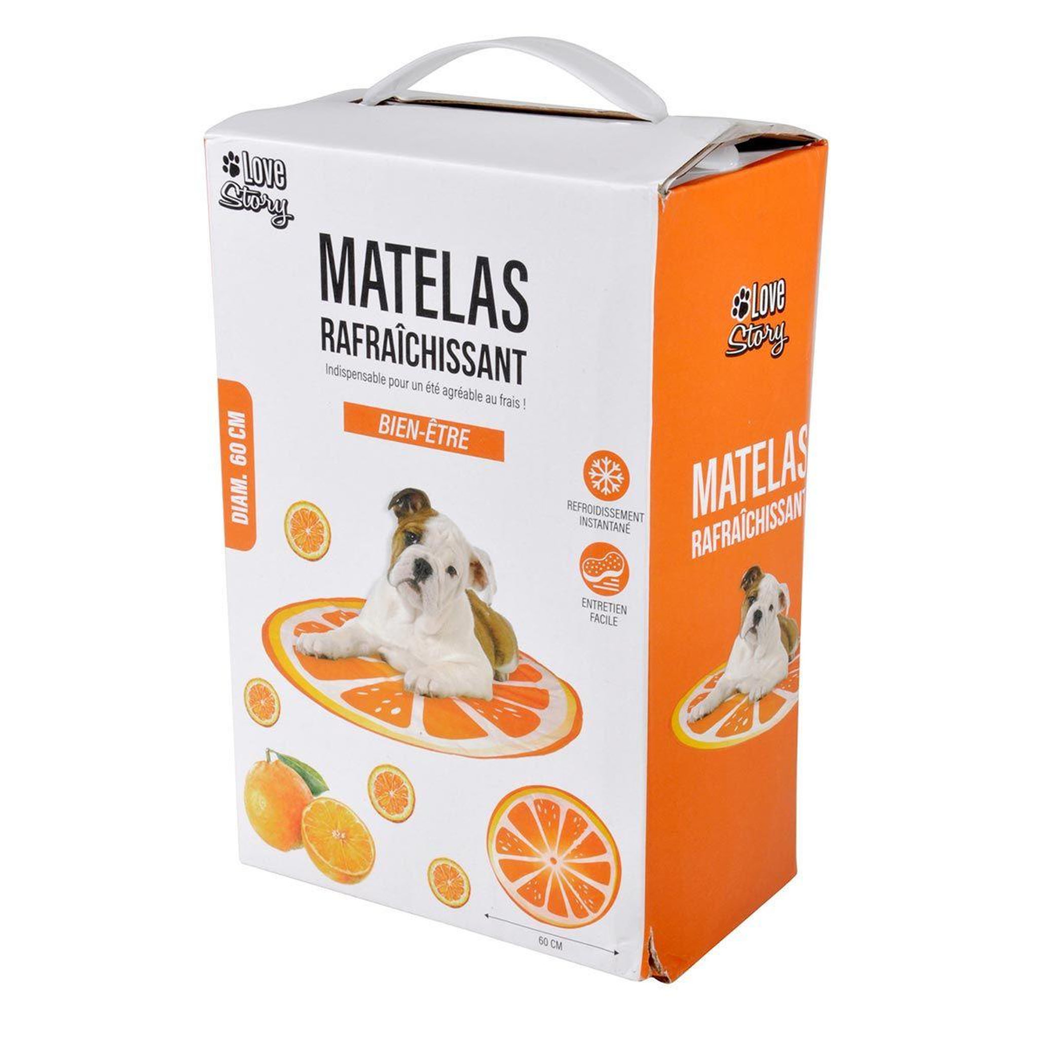 Voir la diapositive 1 : HOMEA Matelas Rafraîchissant pour Animaux  Fruit  60cm Orange