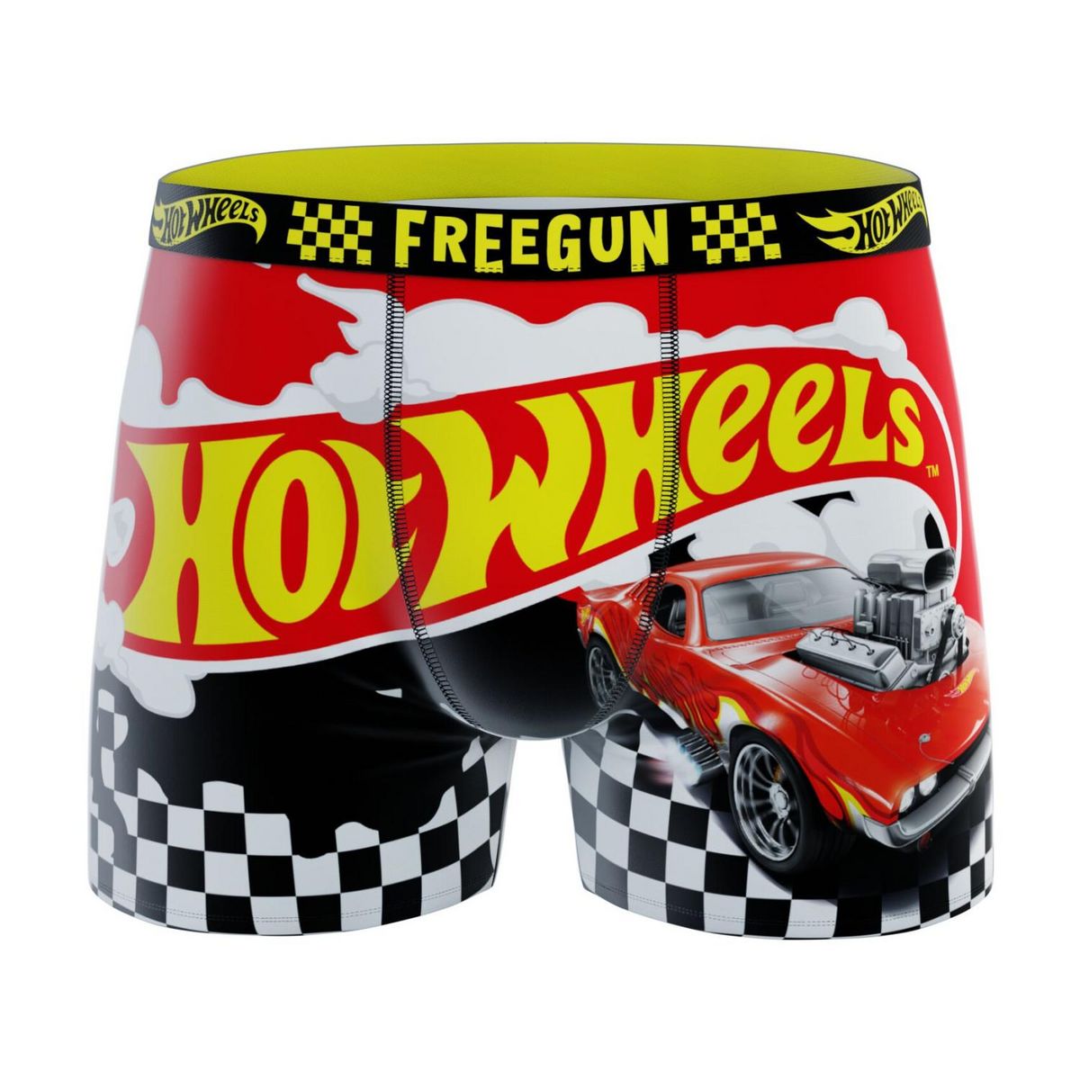 FREEGUN Lot de 2 boxers enfant Hot Wheels Red Car Blue Car