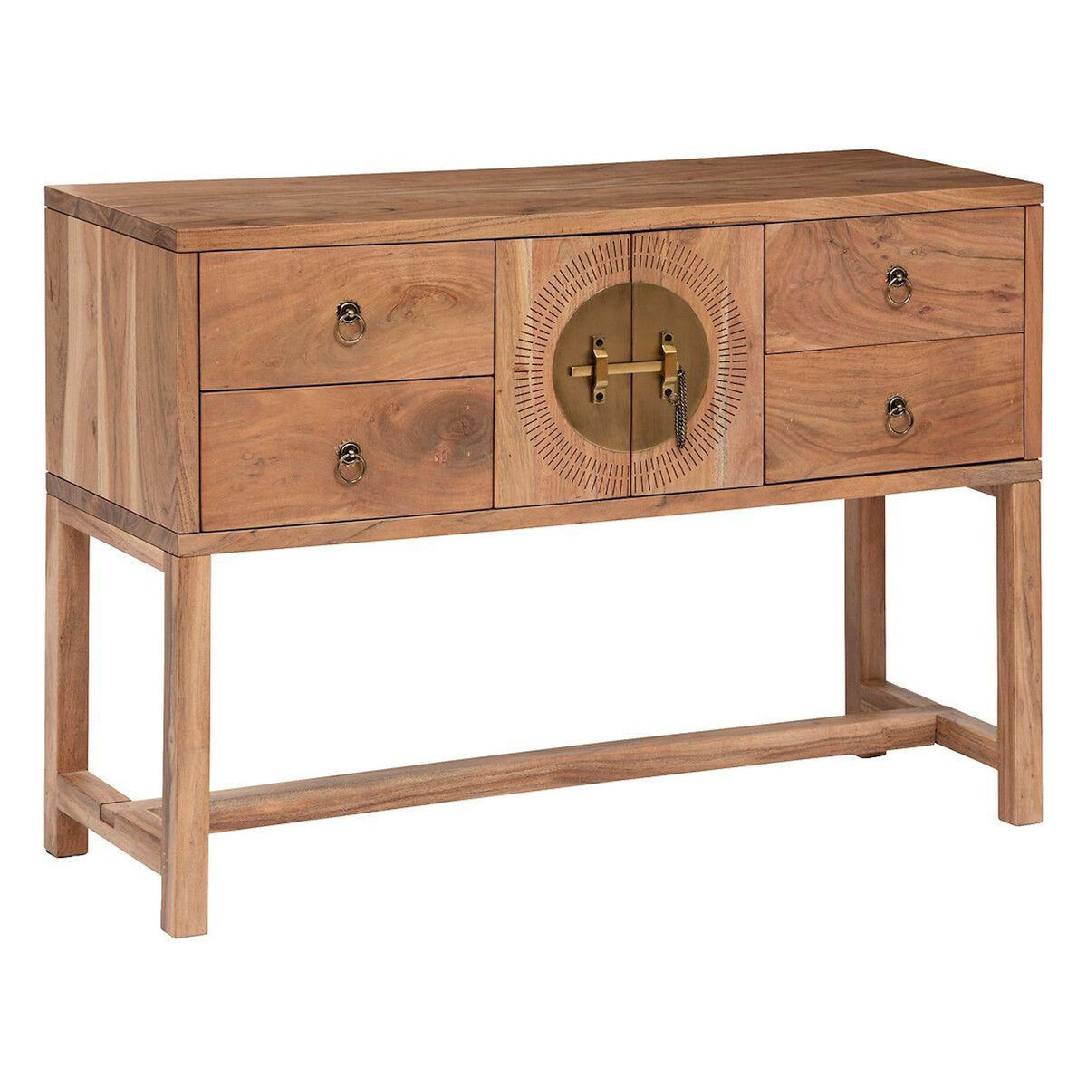 ATMOSPHERA Console 4 Tiroirs en Bois  Jiling  112cm Marron