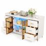 Voir la diapositive 1 : MERAX Buffet 2 porte(s) 6 tiroir(s) - 160 cm blanc led mdf