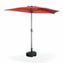 Voir la diapositive 1 : SWEEEK Parasol de balcon Ø250cm  – CALVI – Demi-parasol droit, mât central en aluminium avec manivelle d'ouverture