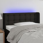 VIDAXL Tete de lit a LED Noir 93x16x78/88 cm Tissu