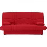MARKET24 Banquette clic clac 3 places - Tissu rouge - Style Contemporain - L 190 x P 92 cm - DREAM