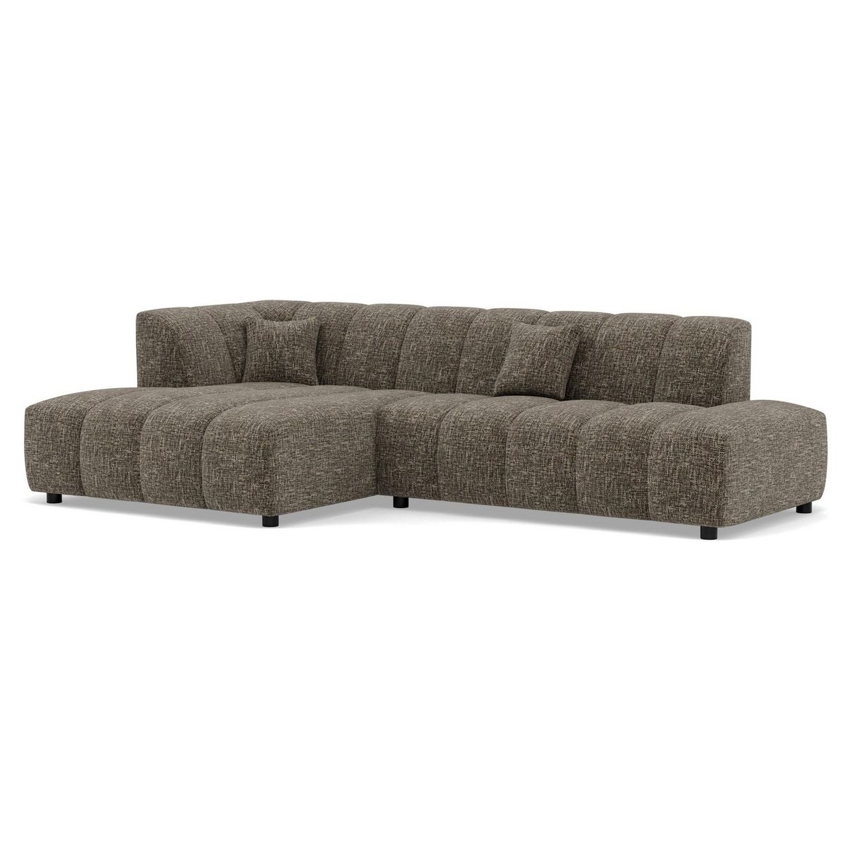 LISA DESIGN Curtis - canapé d'angle gauche 4 places en tissu texturé