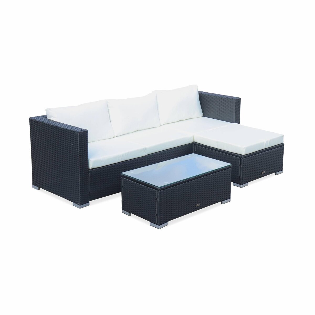 SWEEEK Salon de jardin en résine pour 4 personnes - Torino