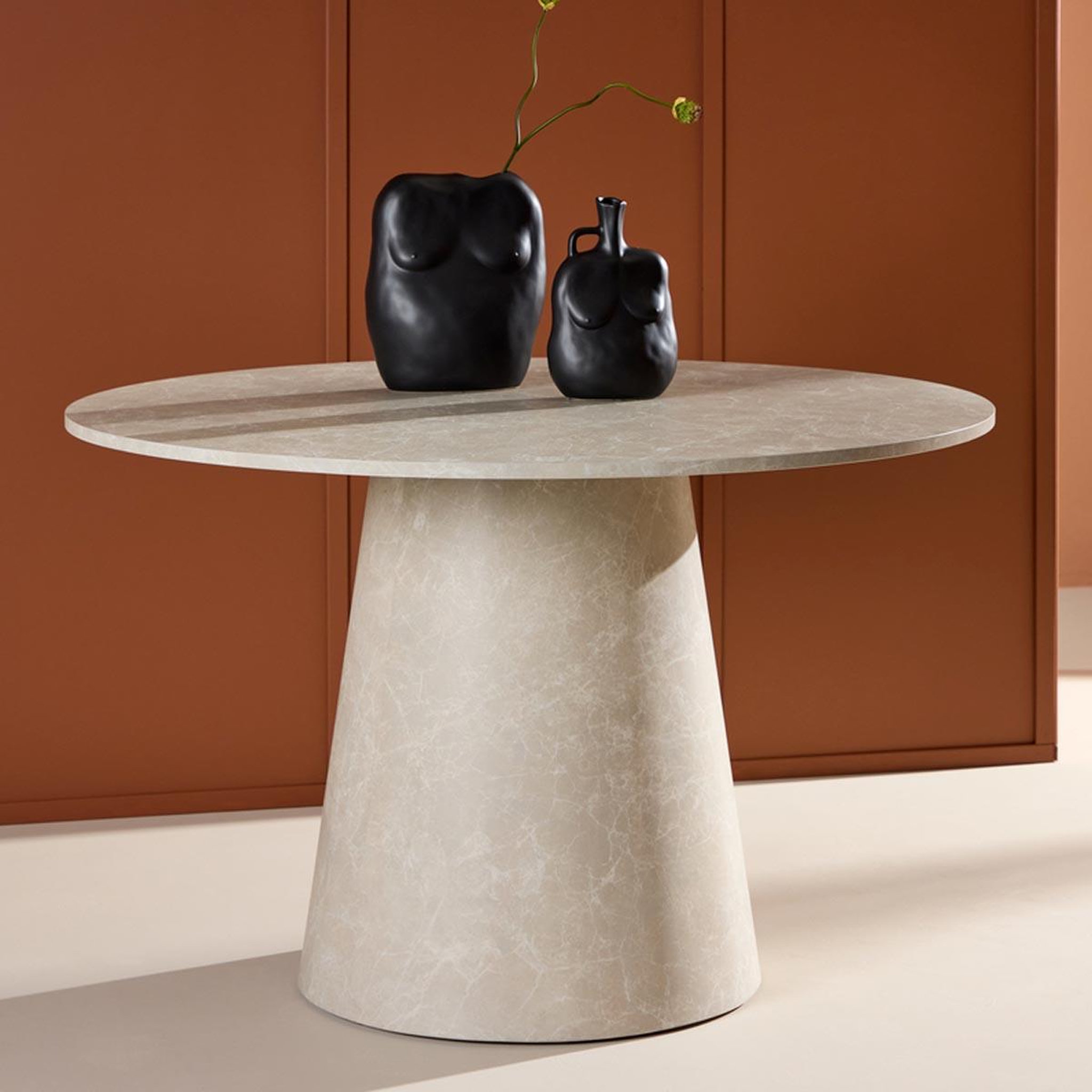 Voir la diapositive 2 : Paris Prix Table à Manger Ronde  Lanzo  120cm Beige
