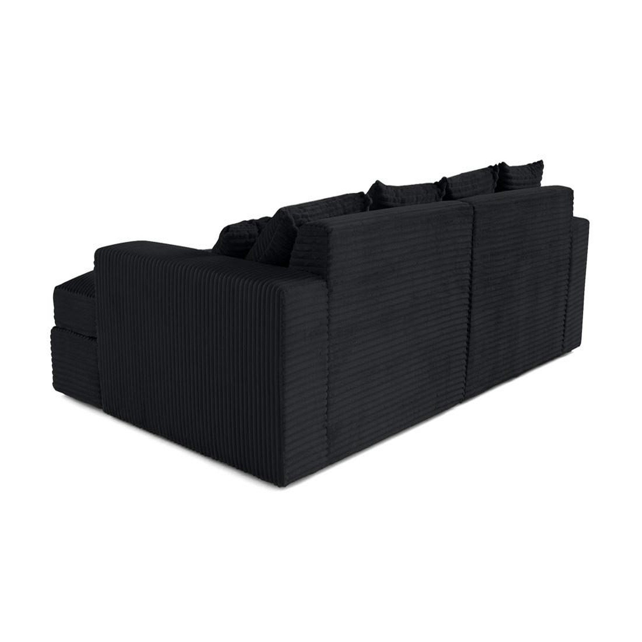 Voir la diapositive 6 : LISA DESIGN Collins - canapé droit 4 places avec double méridienne - assise profonde - velours côtelé grosses côtes