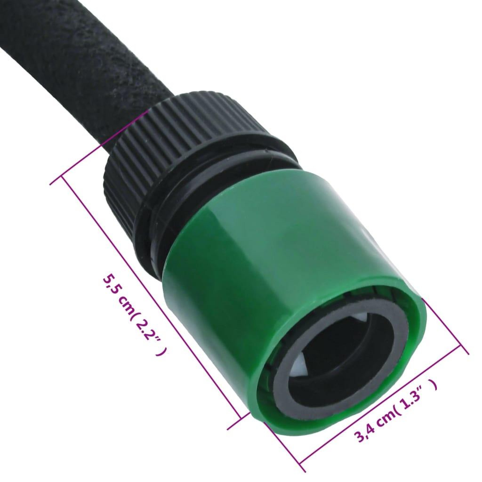 Voir la diapositive 6 : VIDAXL Tuyau d'arrosage de jardin noir 0,6  10 m caoutchouc
