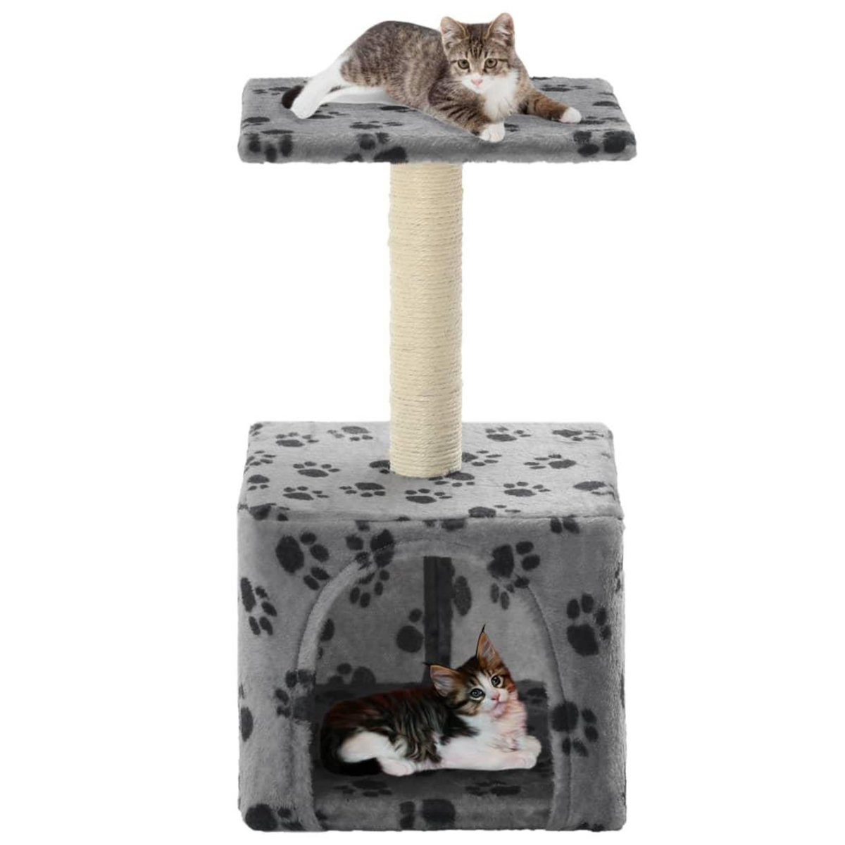 VIDAXL Arbre a chat avec griffoirs en sisal 55 cm Gris Motif de pattes