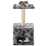 VIDAXL Arbre a chat avec griffoirs en sisal 55 cm Gris Motif de pattes