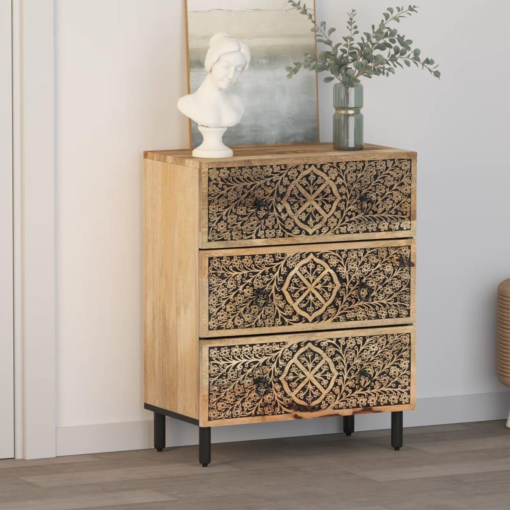 Voir la diapositive 3 : VIDAXL Armoire laterale 60x33x75 cm bois massif de manguier