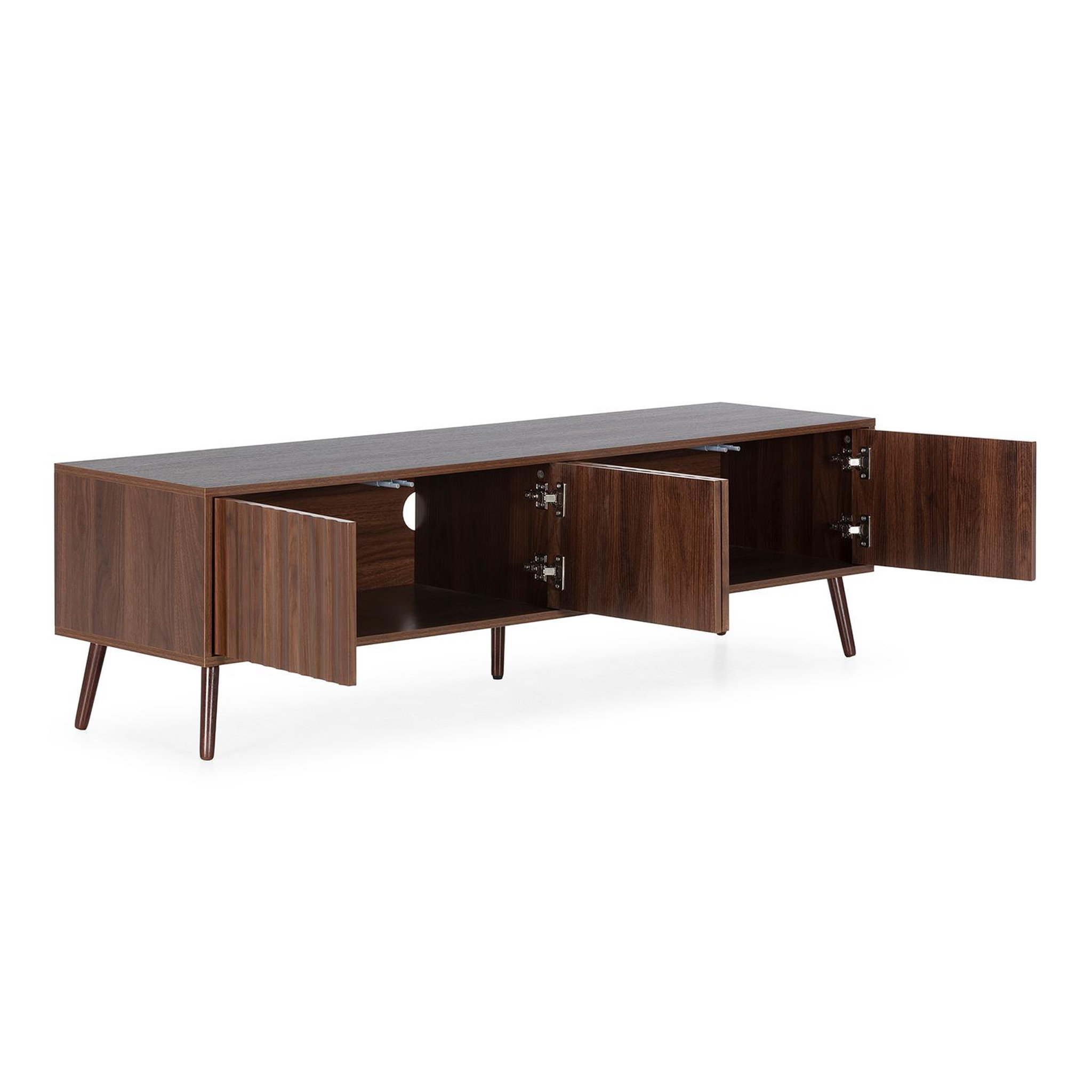 Voir la diapositive 3 : VS VENTA-STOCK Meuble TV Lluvia 4 portes effet noyer
