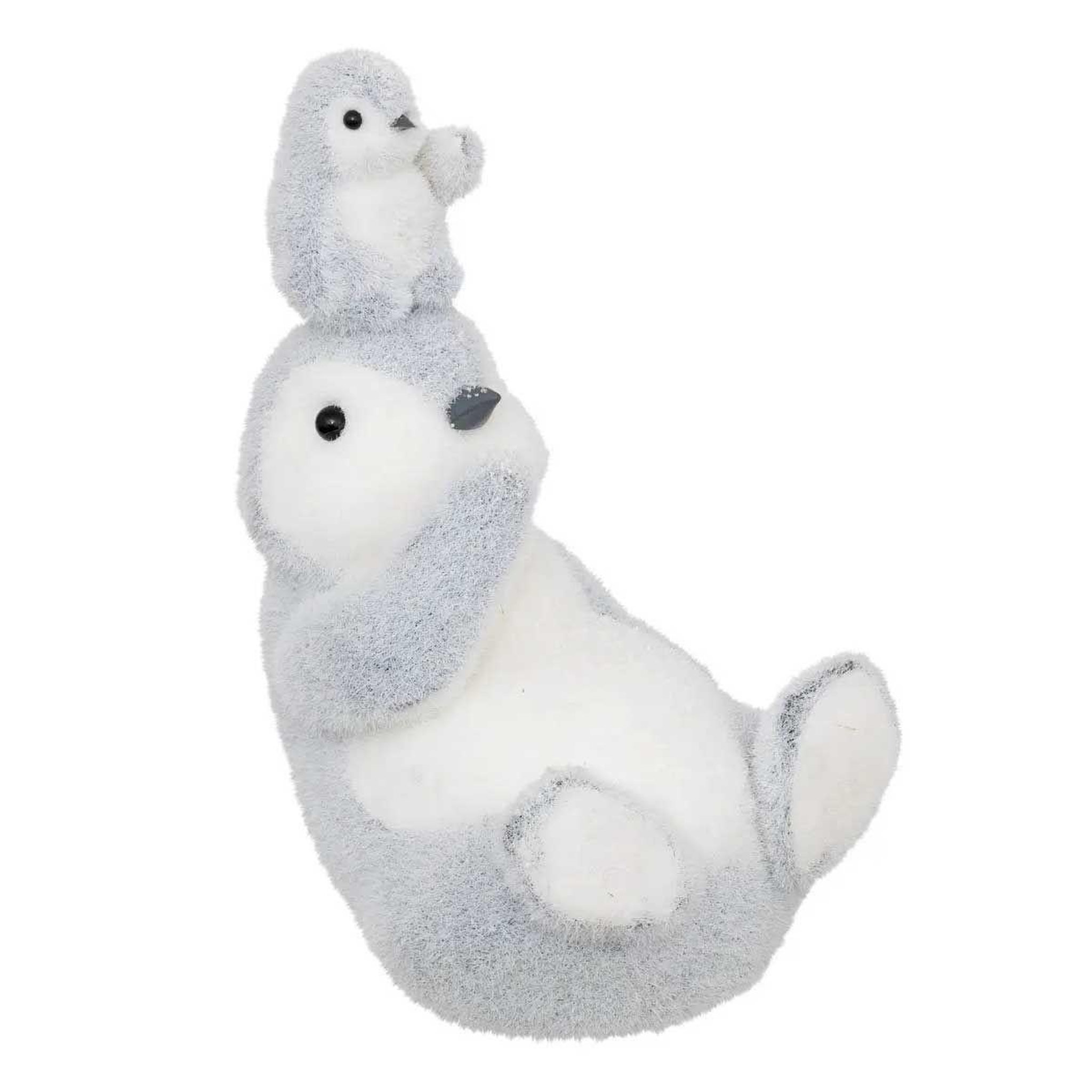 ATMOSPHERA Objet déco  maman pingouin  28cm gris