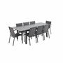 Voir la diapositive 1 : SWEEEK Table de jardin extensible aluminium + 8 assises - Chicago Anthracite/Gris taupe - Table en aluminium 175/245cm avec rallonge et 8 assises en textilène