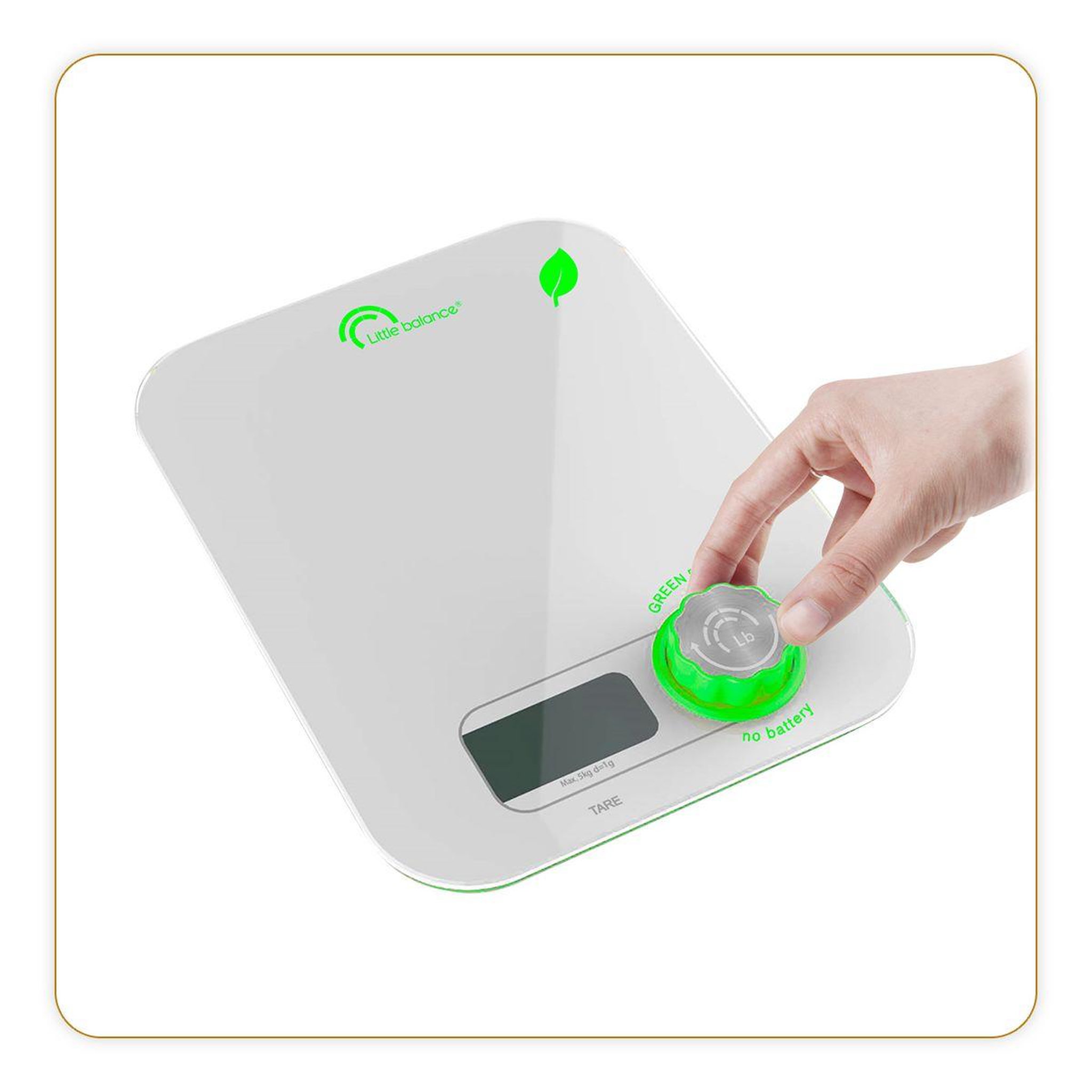 LITTLE BALANCE Balance de cuisine Green Power sans pile Kinetic blanche