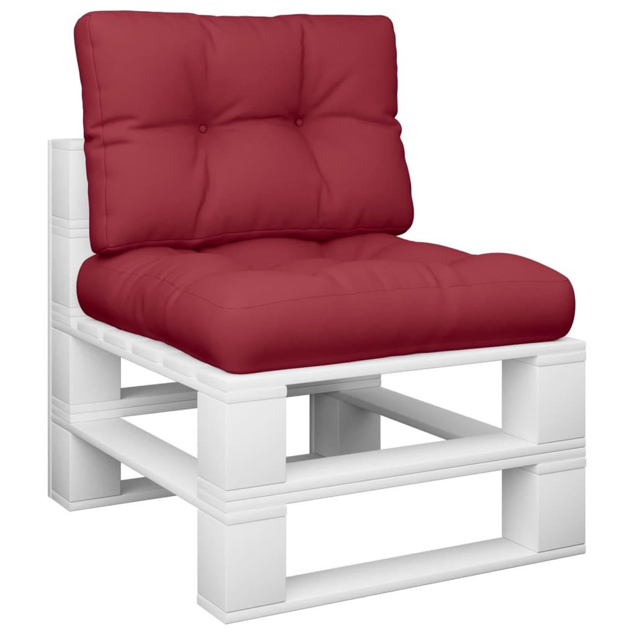 Voir la diapositive 3 : VIDAXL Coussins de palette lot de 2 rouge bordeaux tissu