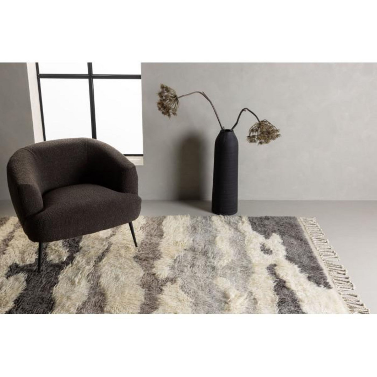 Paris Prix Tapis Déco en Laine  David  202x300cm Multicolore