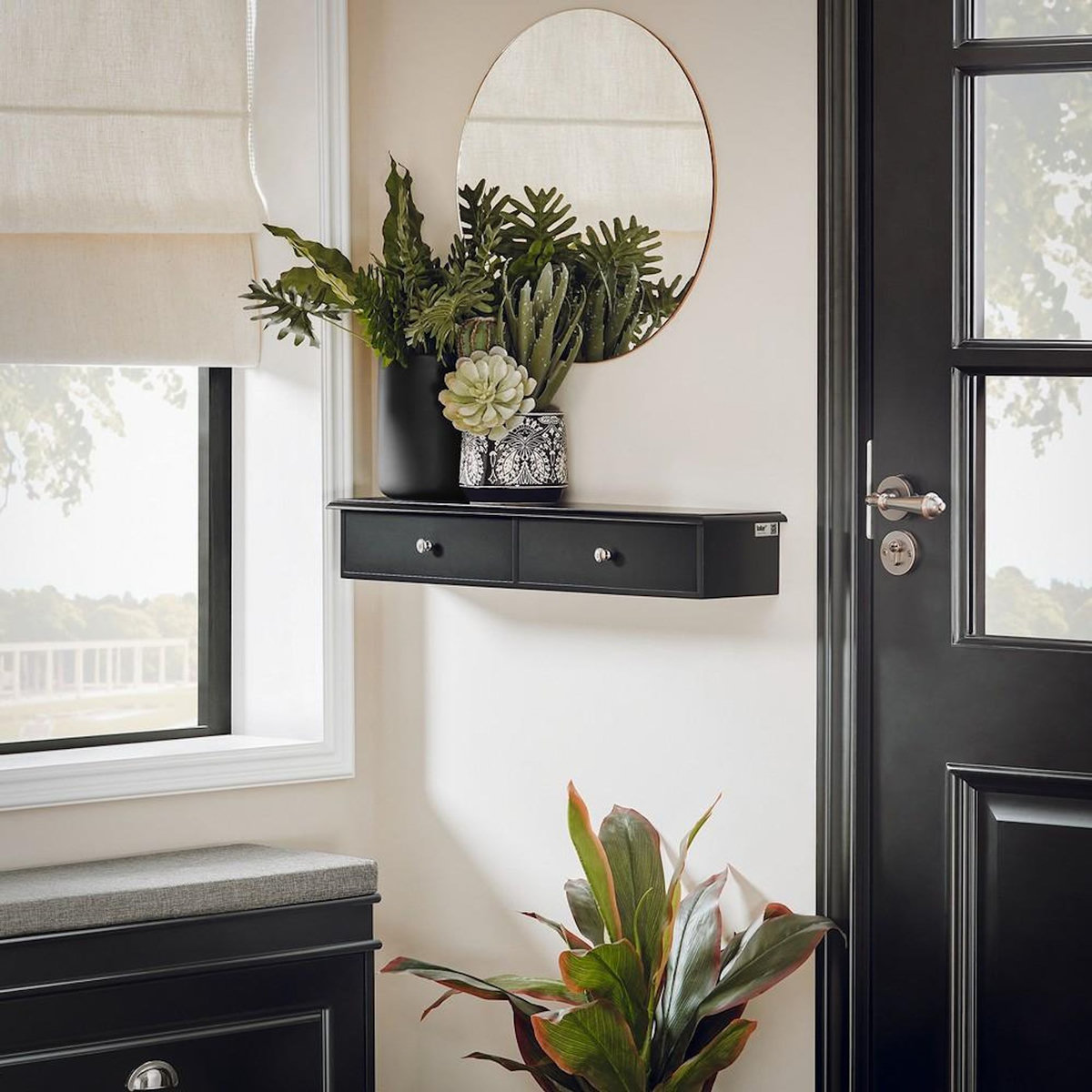 SOBUY SoBuy - Étagère murale avec deux tiroirs - Moderne - FRG43