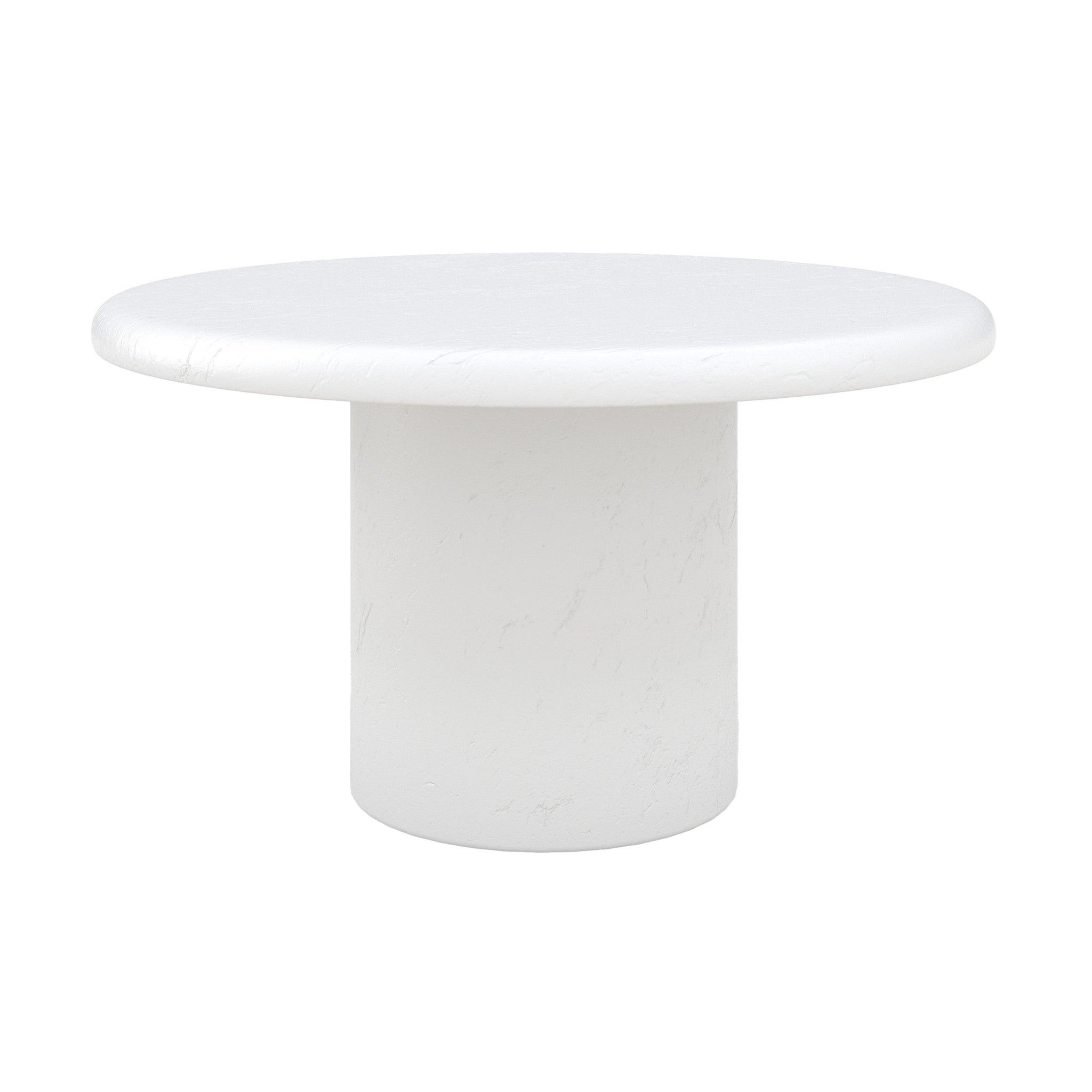 MAISON PAVANE Table basse ronde en béton blanc cassé-lulli