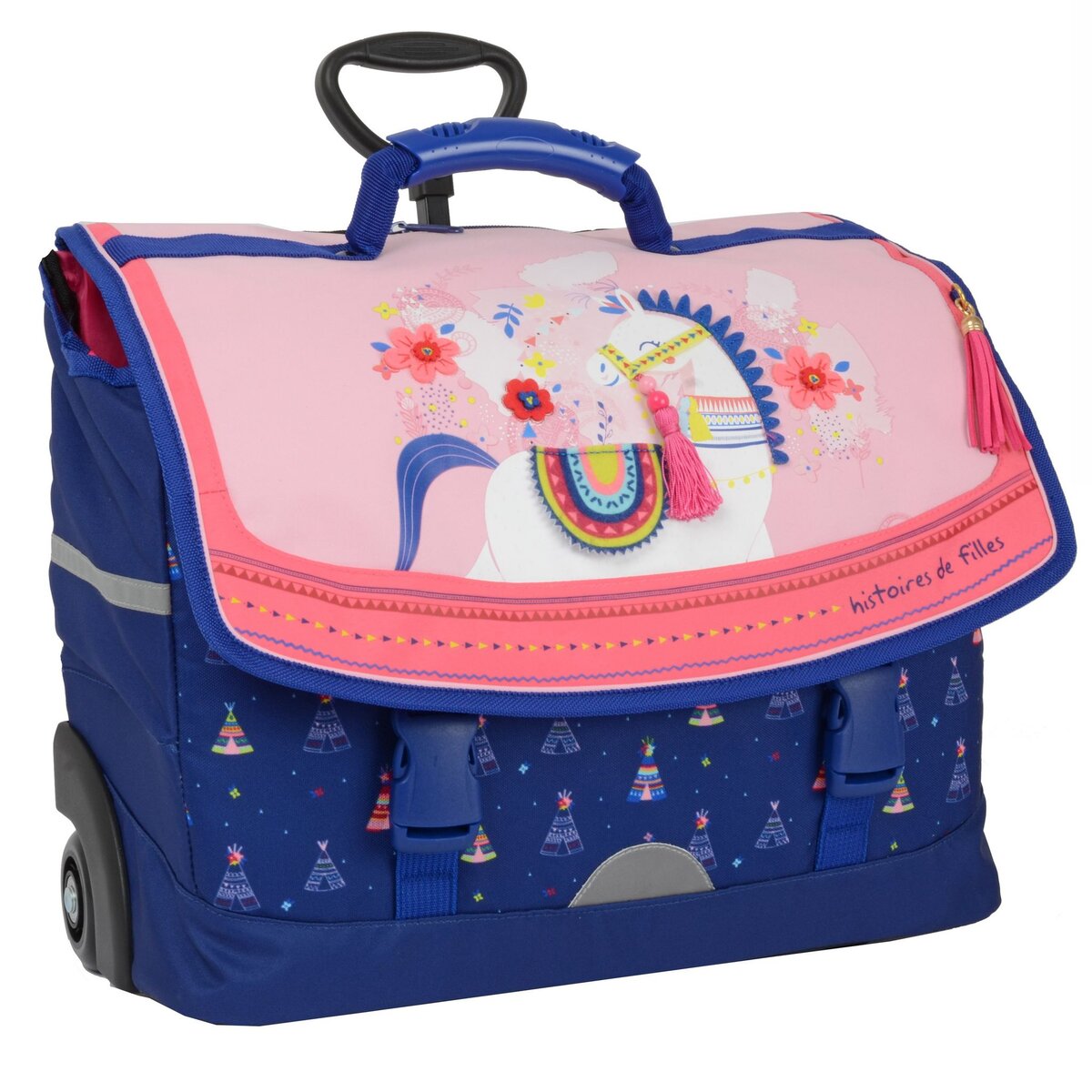 Histoires de filles Cartable roulettes 41cm fille Premium Cheval