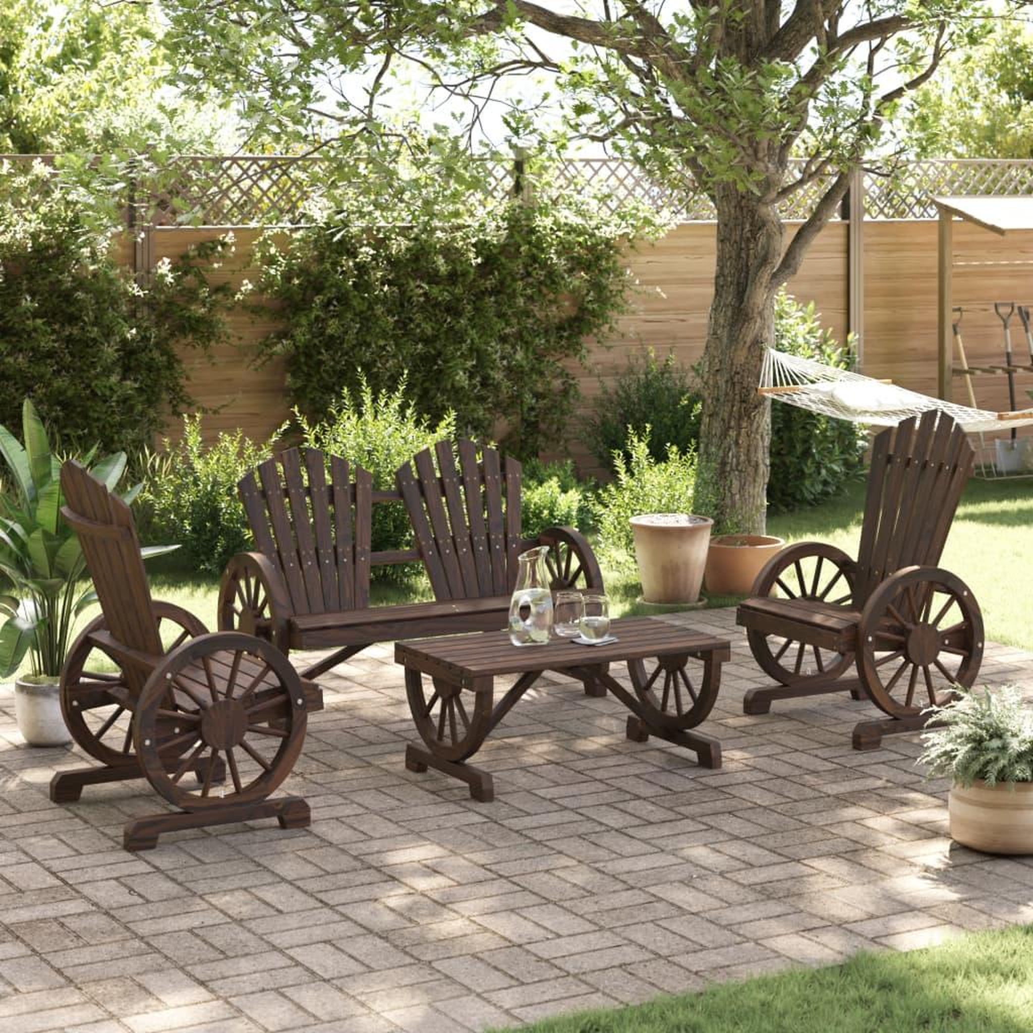 Voir la diapositive 3 : VIDAXL Salon de jardin 4 pcs bois de sapin massif