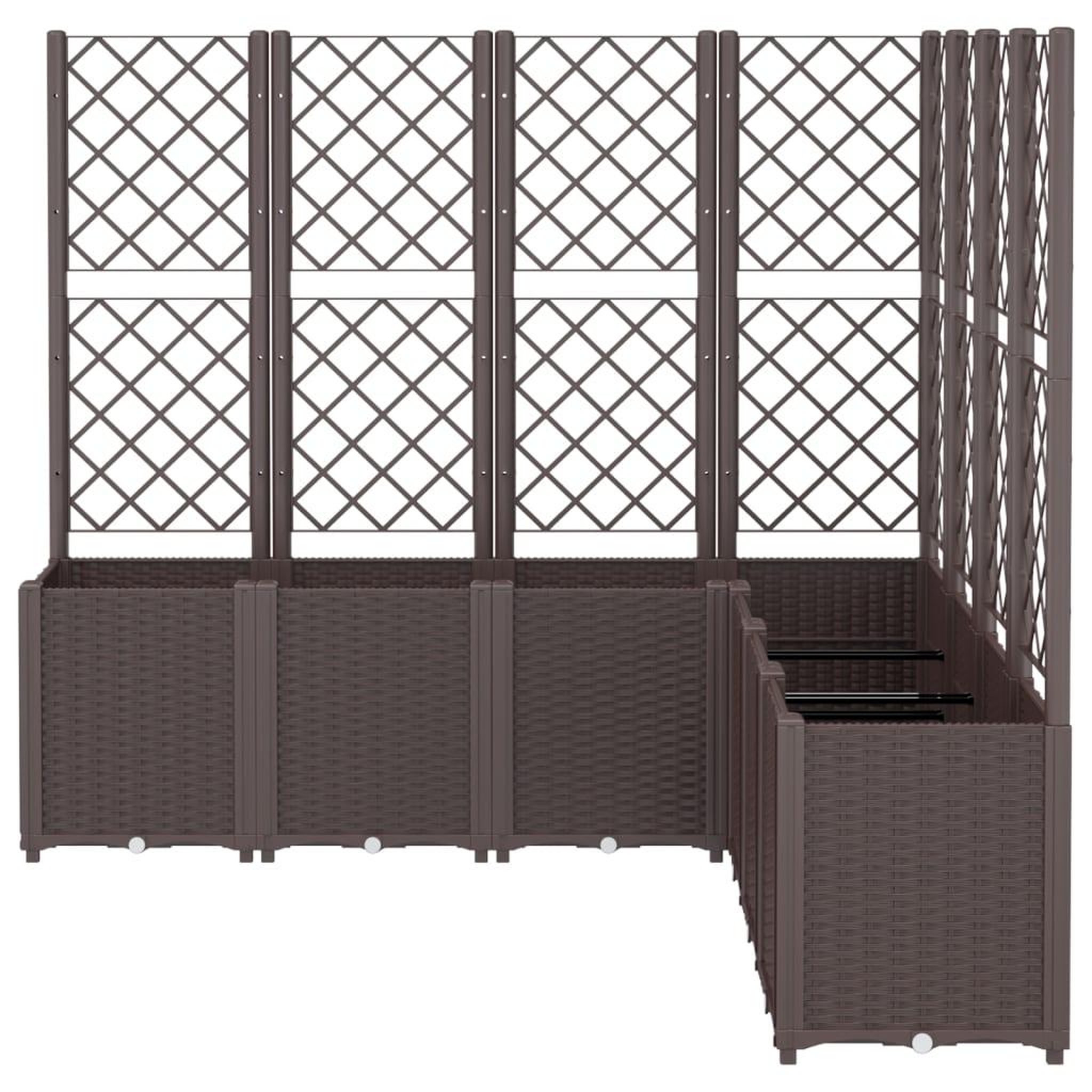 Voir la diapositive 3 : VIDAXL Jardiniere avec treillis marron 160x160x140 cm PP
