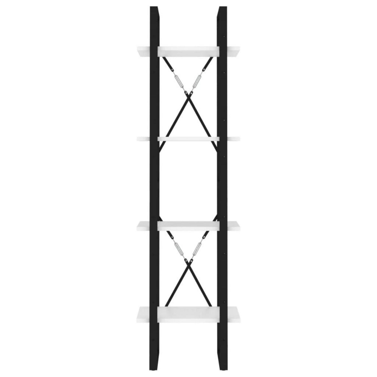 VIDAXL Bibliotheque a 4 niveaux blanc 40x30x140 cm bois d'ingenierie