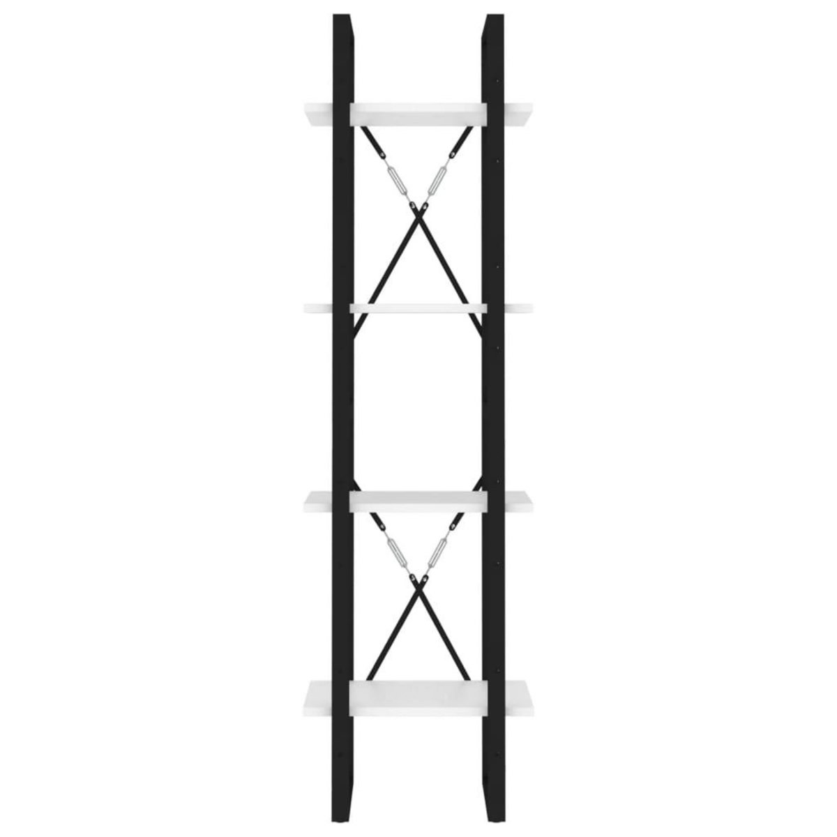 VIDAXL Bibliotheque a 4 niveaux blanc 40x30x140 cm bois d'ingenierie