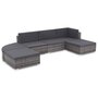 Voir la diapositive 1 : VIDAXL Salon de jardin 6 pcs avec coussins resine tressee gris
