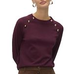 Vero Moda Pull Prune Femme Vero Moda Happy Button. Coloris disponibles : Violet