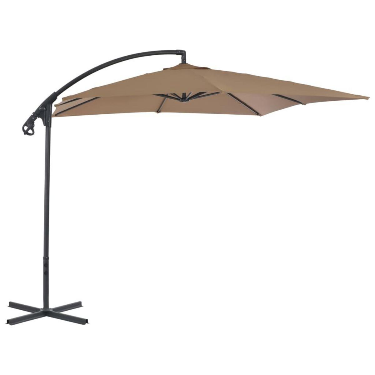VIDAXL Parasol de jardin en porte-a-faux avec poteau en acier taupe