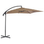 Voir la diapositive 2 : VIDAXL Parasol de jardin en porte-a-faux avec poteau en acier taupe