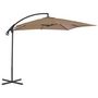 Voir la diapositive 2 : VIDAXL Parasol de jardin en porte-a-faux avec poteau en acier taupe