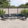 Voir la diapositive 1 : VIDAXL Bancs de jardin avec coussins lot de 6 acier enduit de poudre